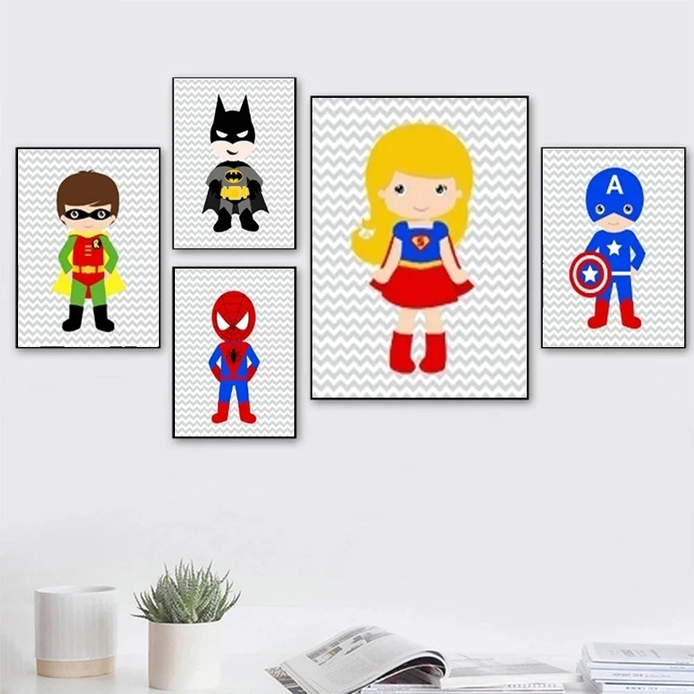 Марвел Мститель мультфильм супер герой фильм плакат Герой искусство стены