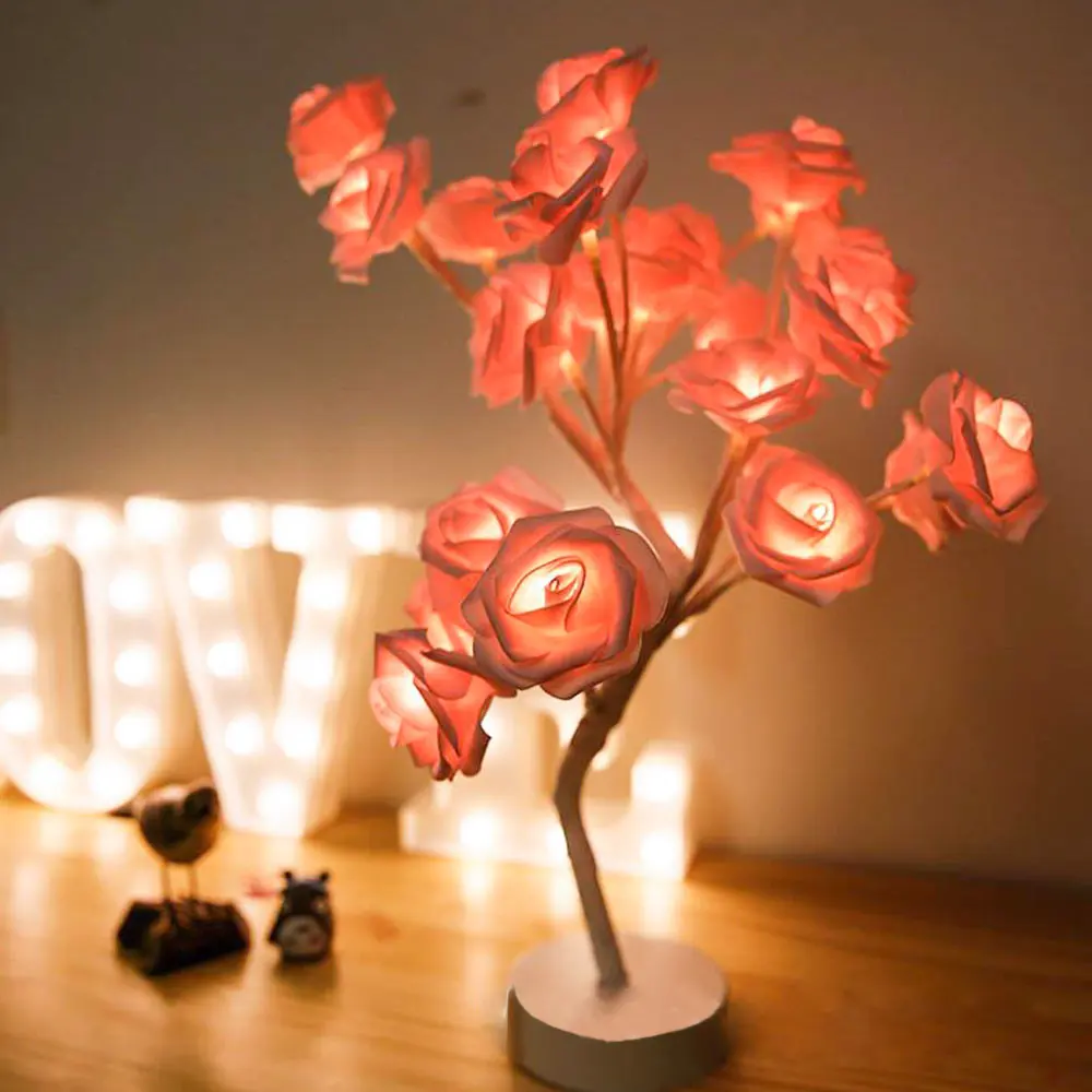 

Decorative Light For Nightstand Xmas Decor Wedding Adjustable Branch Durable Table Lamp Romantic Battery Box Bedroom Table Lamp