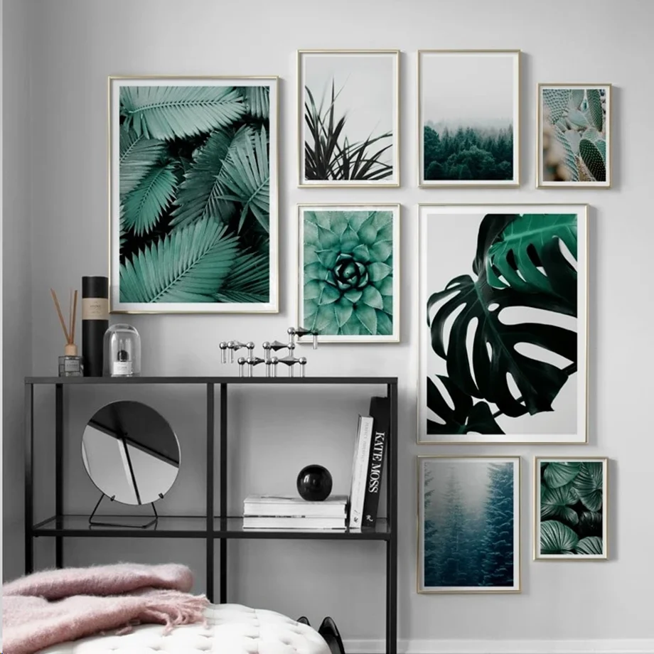 Лесной кактус листья монстеры суккуленты растения скандинавские плакаты и