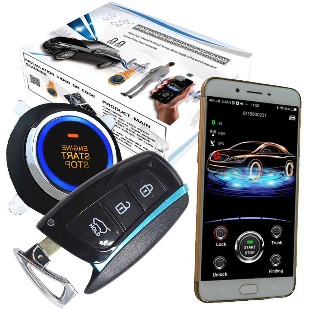 2g cardot смартфон GSM gps Пассивный бесключевой вход удаленный стартер двигатель старт стоп умная Автомобильная сигнализация