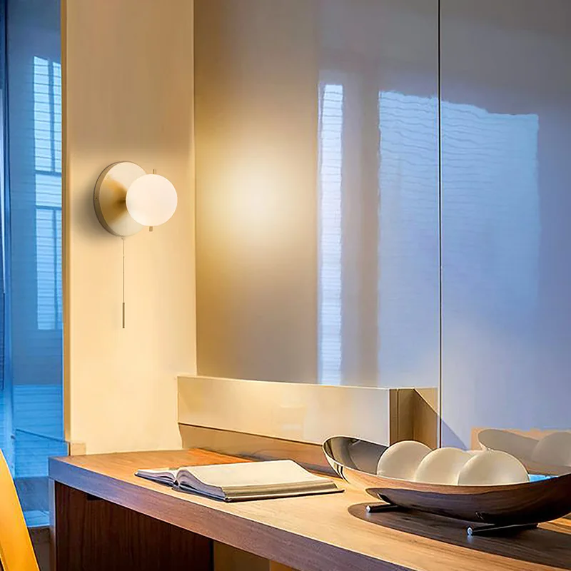 

modern led glass ball nicho de parede arandela aplique luz pared home deco bedroom lamp beside lamp living room lamp