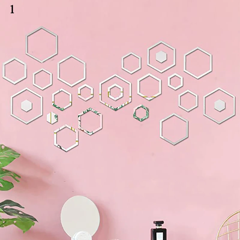 

24 шт., зеркальные акриловые наклейки на стену «сделай сам»