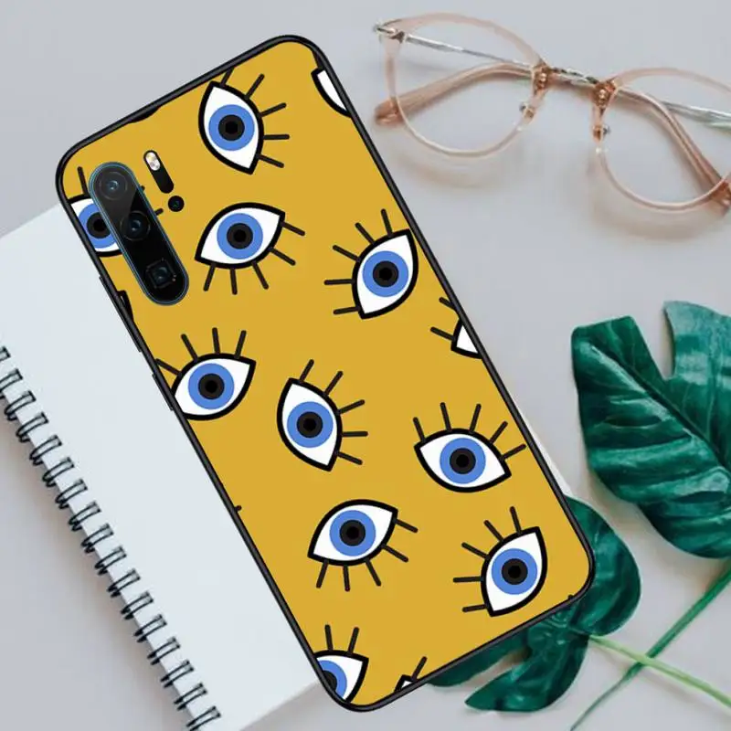 

Blue Evil eye aesthetics pattern Phone Cases For Huawei honor Mate P 10 20 30 40 Pro 10i 9 10 20 8 x Lite funda coque