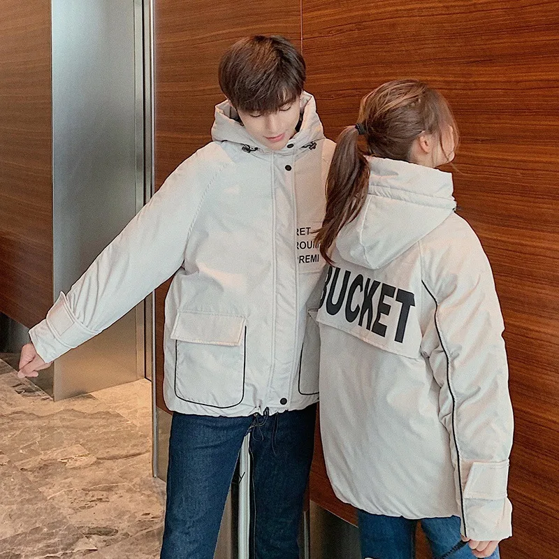 Куртка Теплая пуховая стеганая куртка с короткой курткой Свободная большая