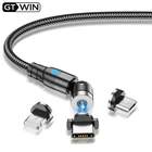 Магнитный кабель GTWIN USB Type-C, Micro USB, для iPhone, Xiaomi, Samsung, с поворотом на 540 градусов