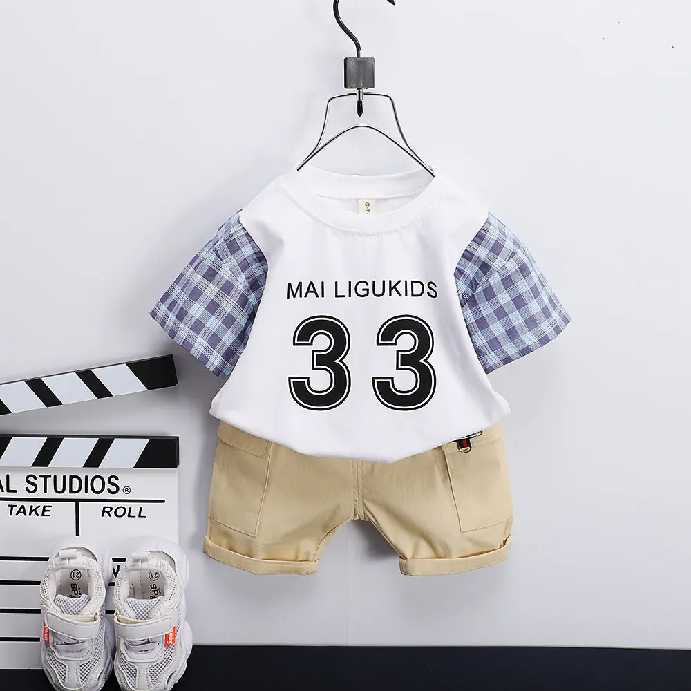 Детские комплекты одежды для мальчиков летняя детская повседневная одежда