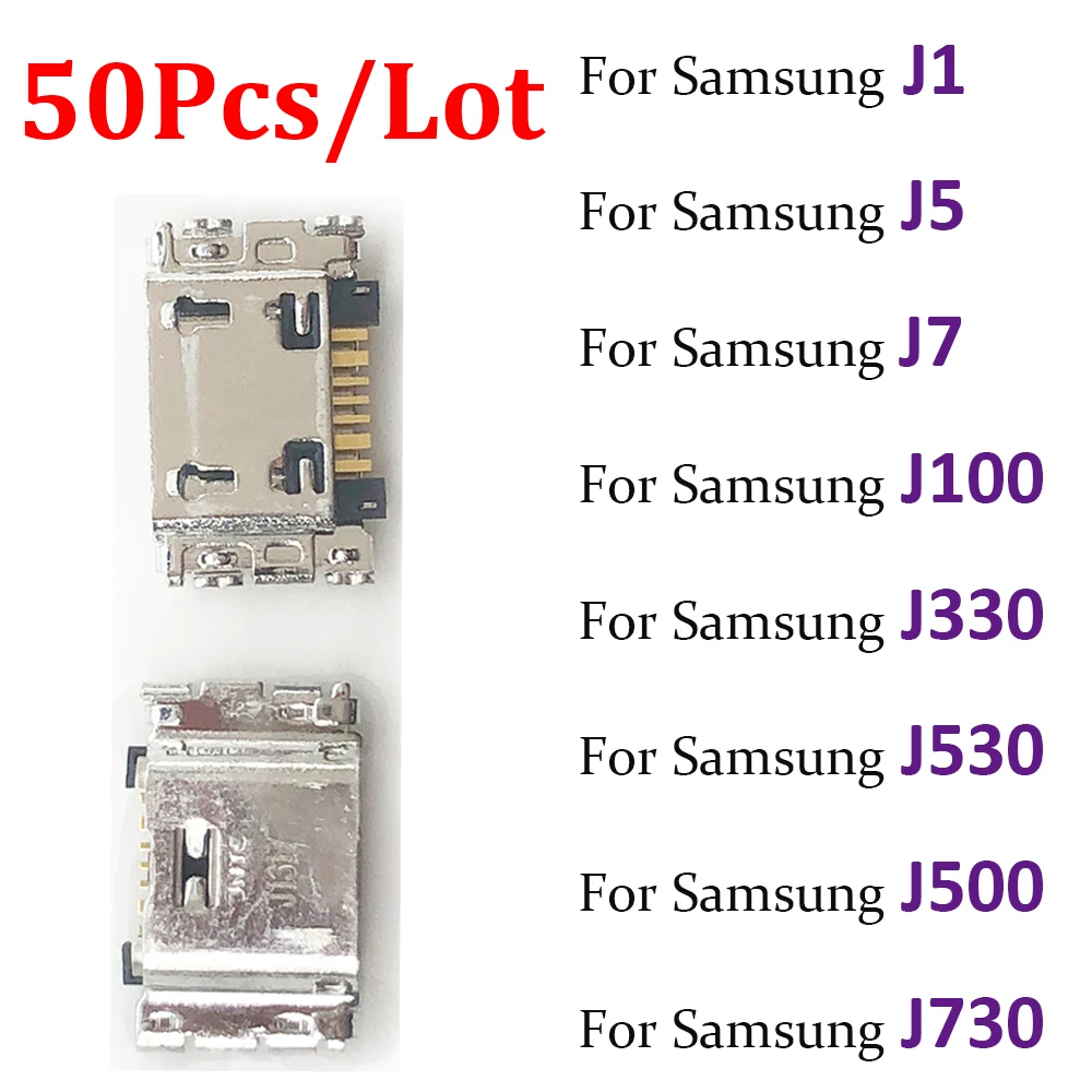 

50Pcs/Lot ，Compatible For Samsung J5 J7 J330 J530 J730 J1 J100 J500 Micro Mini USB jack socket connector charger Charging Port