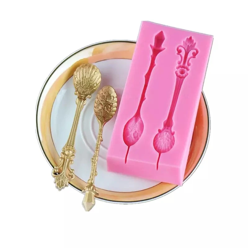 

Pretty Spoon Fondant Silicone Mold for DIY Pastry Cupcake Dessert Lace Cake Decoration Kitchen Accessories Baking Tool