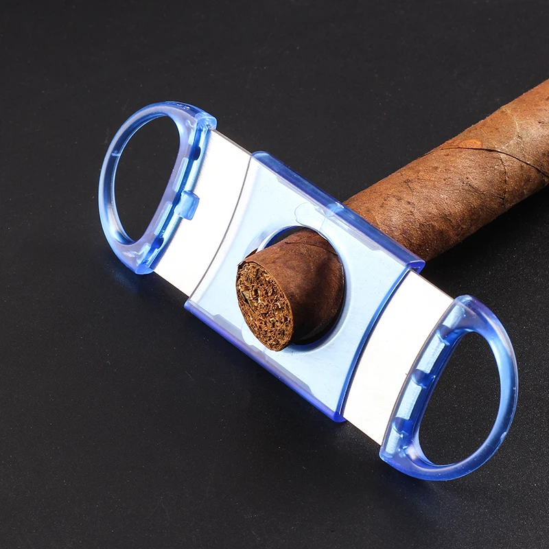 1 шт. новый пластиковый прозрачный корпус + ножницы для сигар из нержавеющей стали
