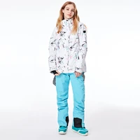 new fashion winter warm ski suit women skiing and snowboarding jacket pants female waterproof snow costumes outdoor walking wear