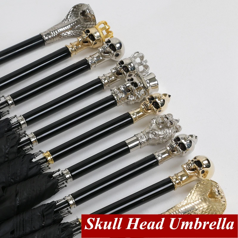 Бесплатная доставка зонт сетка с длинной ручкой и черепом красный резиновый