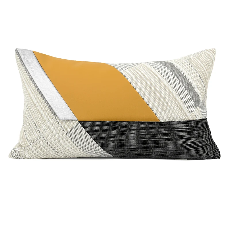 

Modern Orange Leather Cushion Covers For Bedroom Cotton Linen Throw Pillows Sofa Cushions Seat Home Decor 45x45cm 30x50cm