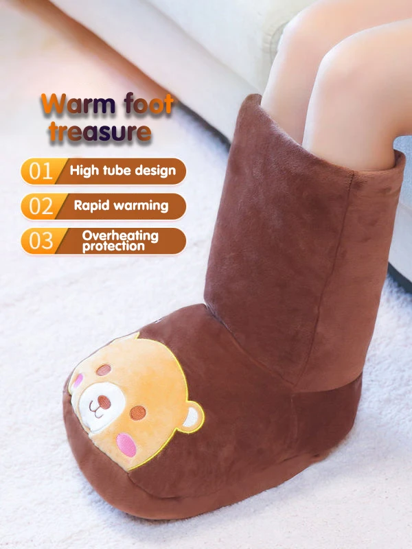 Электрическая грелка для ног с длинными трубками тапочки обуви стула мягкая