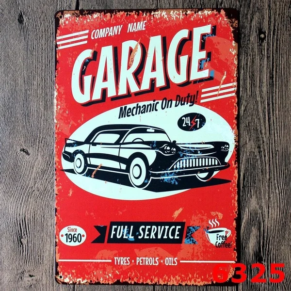 

Metal Tin Sign Garage Full Service Decor Bar Pub Home Vintage Retro Poster Cafe