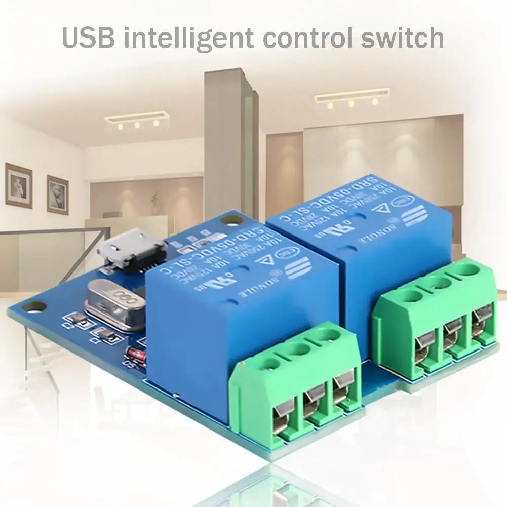 LCUS 2 канала релейный модуль 5В USB Управление переключатель интеллигентая (ый) 10A 250