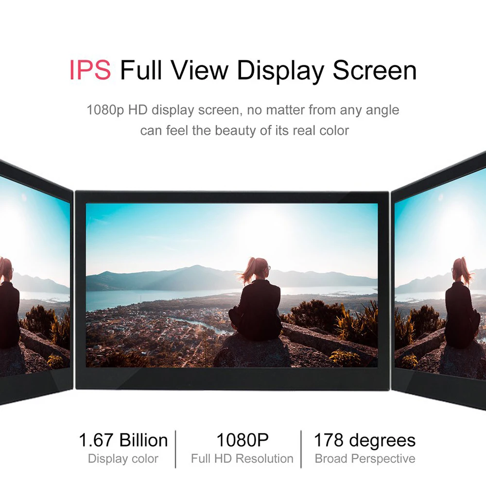13 3 дюймовый портативный светодиодный дисплей монитор 1366x768 HD IPS компьютера