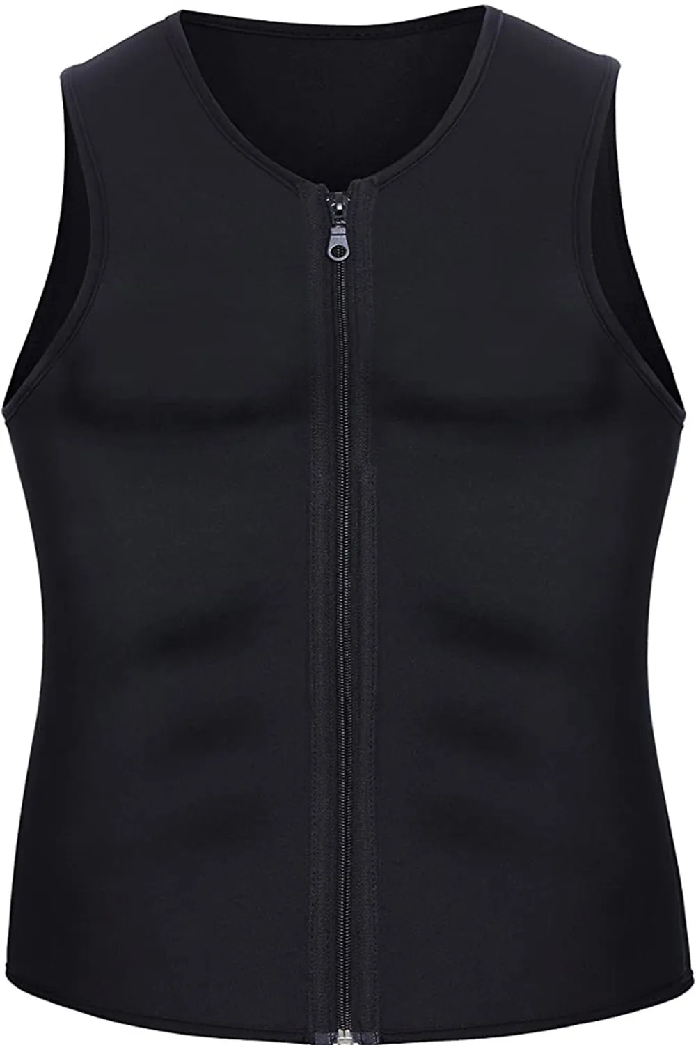 

Black Gray Men's Running Vest Slimming Zipper Neoprene Sweat Shirt Gym Fitness Trainning Sportswear Male Compression Slim Vest