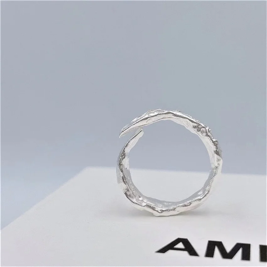 

2021ss Irregular Silver AMBUSH Ring Sterling Silver Men Women Best Quality Ring Streetwear rings