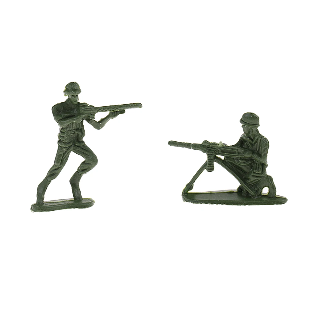 

120pcs Plastic WWII Soldiers Action Figures 4cm Men Playset - Green