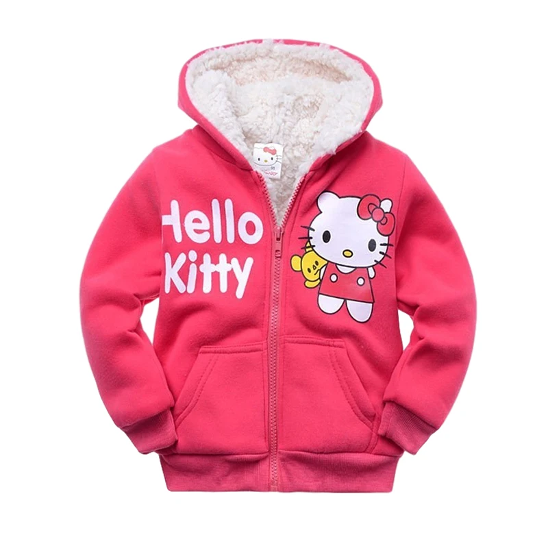 Зимняя меховая куртка с мультяшным рисунком для девочек детская верхняя одежда