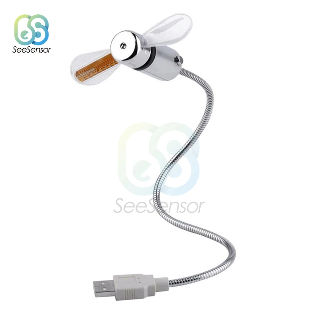 Мини вентилятор с регулируемой ручкой и гибким USB портом|Детали аксессуары для