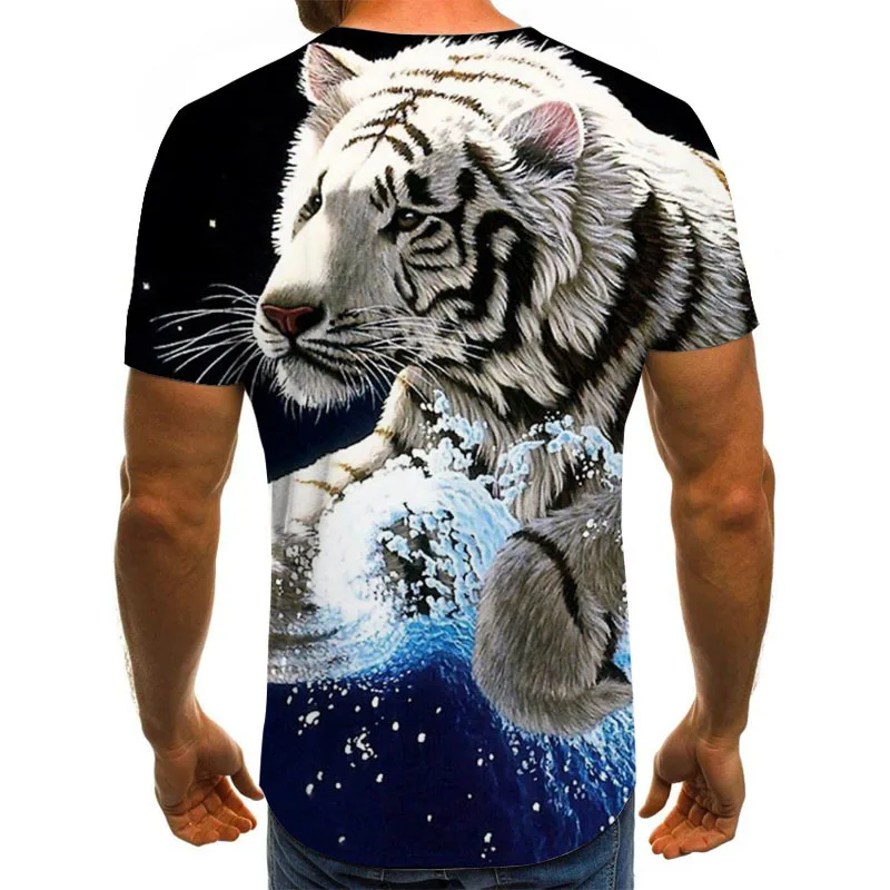 

Summer 2021 new 3D printed T-shirt animal print men's T-shirt print casual T-shirt O-neck hip hop short sleeve size 2XS-6X