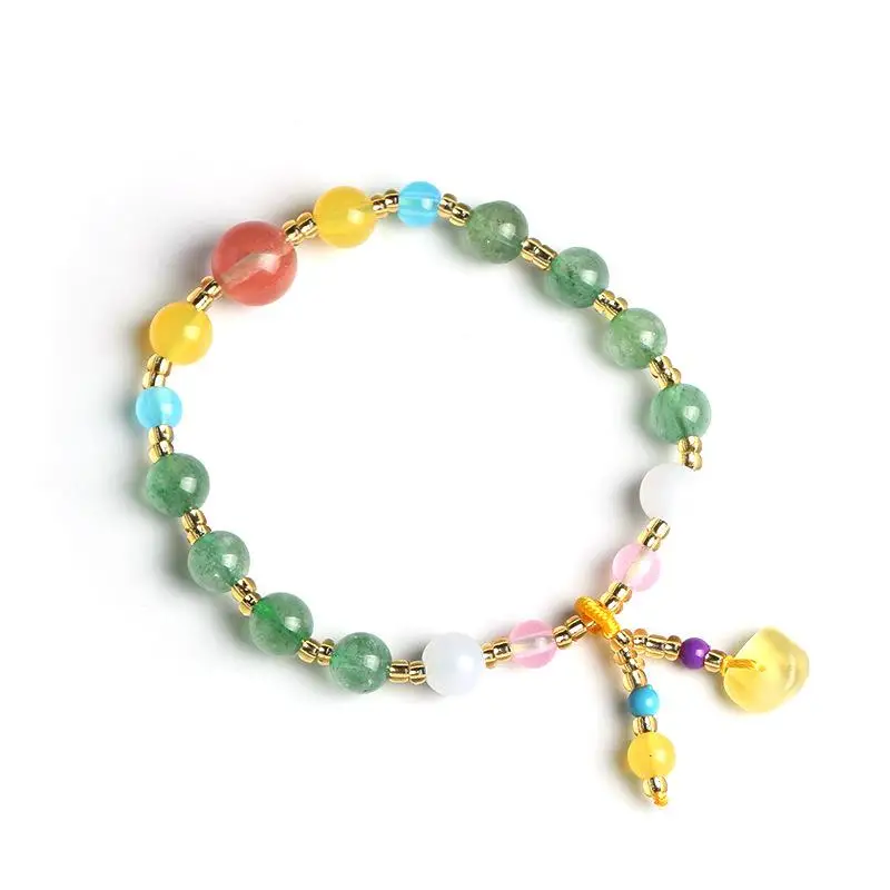 

Natural 7.5mm Green Strawberry Crystal DIY Bracelet Pendant Fashion Women's Jewelry Birthday and Holiday Gifts