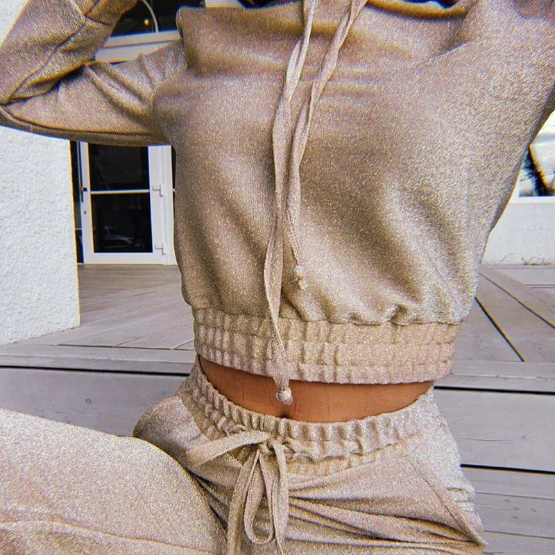 Fuedage осень 2019 повседневный Женский комплект из двух предметов однотонный