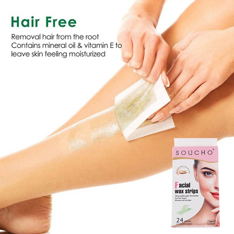 

24pcs Face Lip Hair Removal Wax Strips Papers Epilator Depilation Uprooted Silky