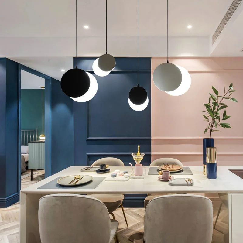 Подвеска в стиле постмодерн для ресторана скандинавского черного цвета простой