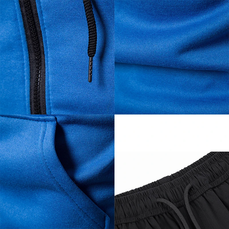 

Men's Two Piece Tracksuit 2021 Casual Autumn New Tops Polka Dot Zipper Hoody + Sweatpants Male Clothing Sets Ropa Hombre