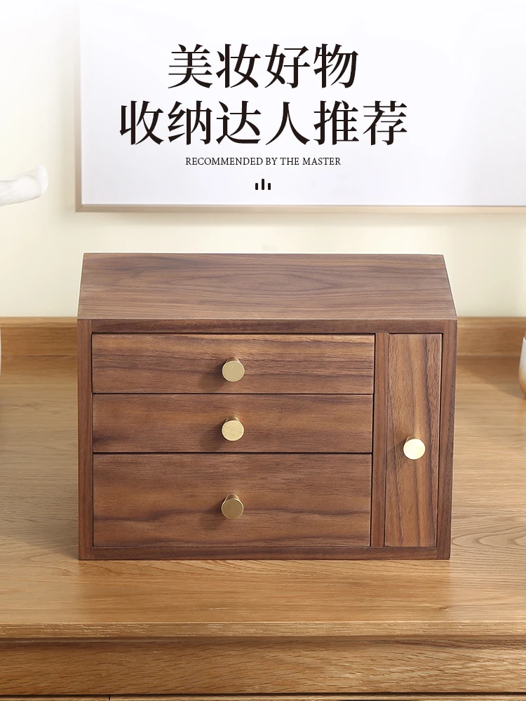 Jewelry Storage Household Large Capacity Multifunctional Earrings Earrings Earrings Necklaces Solid Wood Hand Jewelry Box