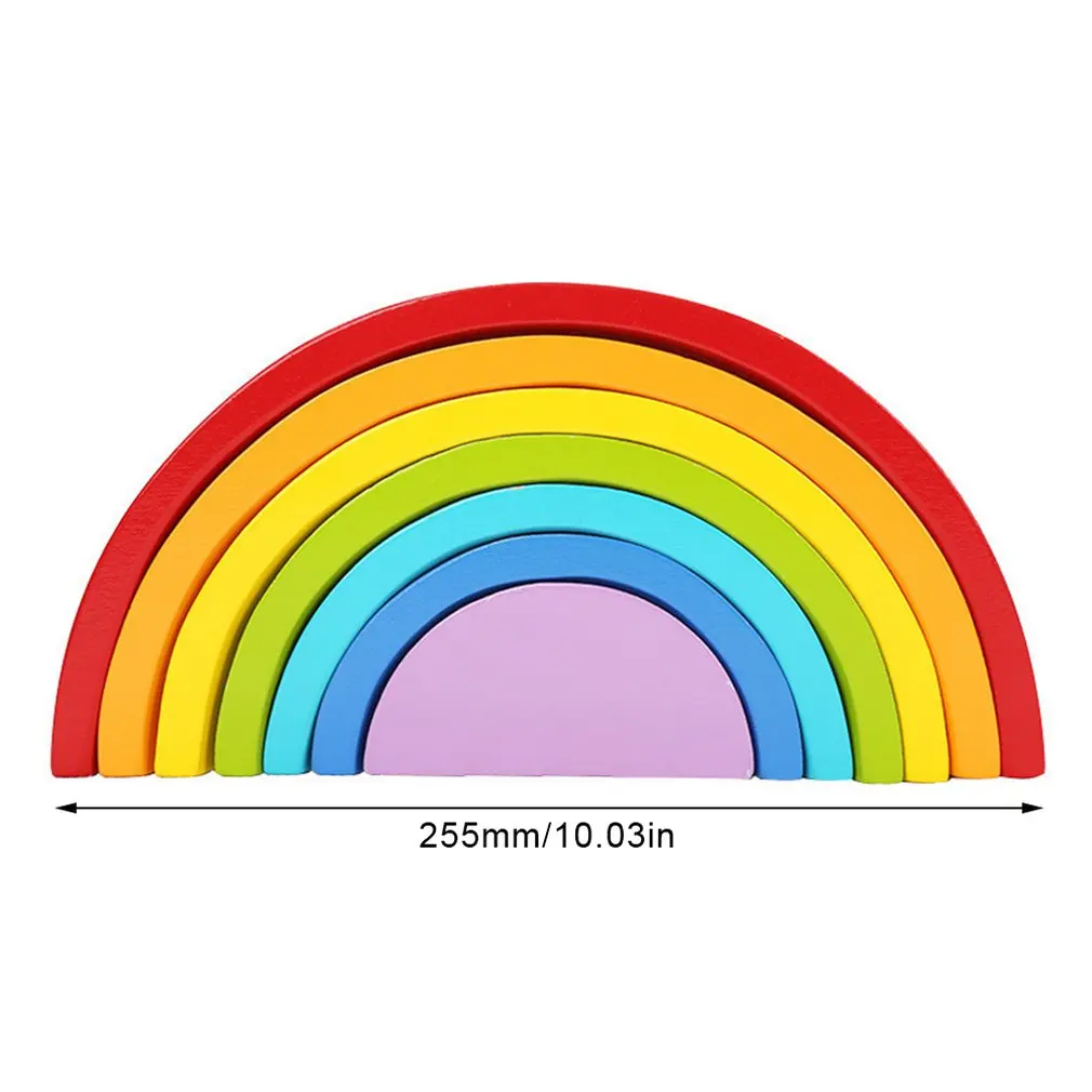 Игрушки для малышей веселые деревянные арочные радужные блоки Набор детских