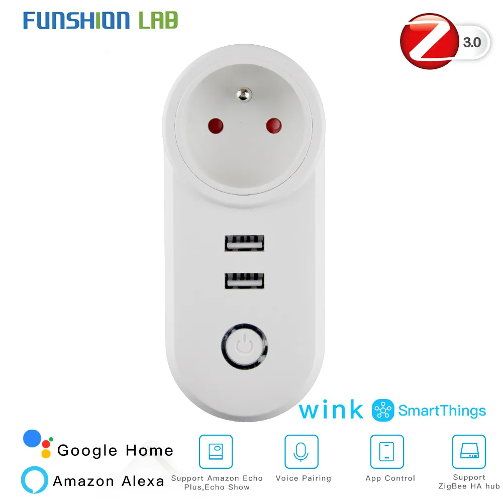 Беспроводная розетка с двумя USB портами поддержка Alexa Google Home|Пульты ДУ| |