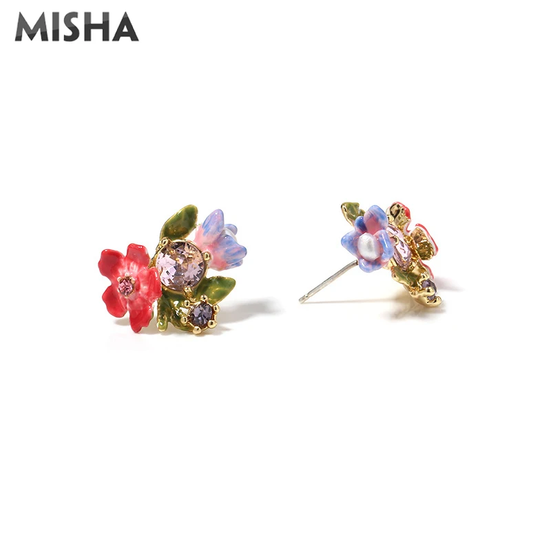 MISHA, Роскошные Ювелирные наборы, очаровательное дамское ожерелье, брошь с серьгами, эмалированная глазурь, цветок, ювелирное изделие, подарок, ожерелье, серьги, наборы 1092