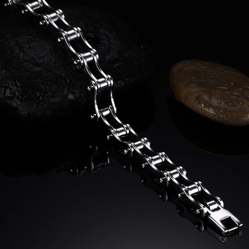 Модный браслет из нержавеющей стали серебряный цвет Байкерская велосипедная