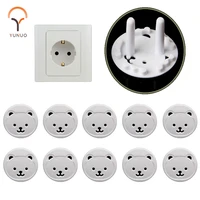 10pcs baby safety child electric socket outlet plug protection security two phase safe lock cover bear eu kids sockets cover