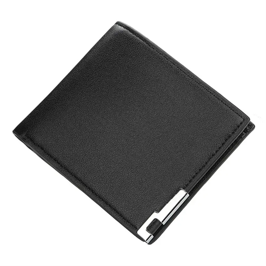 Black-H Мужской короткий кошелек высокого качества Billfold для подростка PU кожаные кошельки бумажник многофункциональные кошельки владельцы кредитных карт - Цвет: Black-H