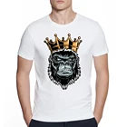 Мужская одежда Gorilla King Awesome Gorilla Alpha Ape футболка дикая природа футболка для отдыха с коротким рукавом и круглым вырезом уличная футболка