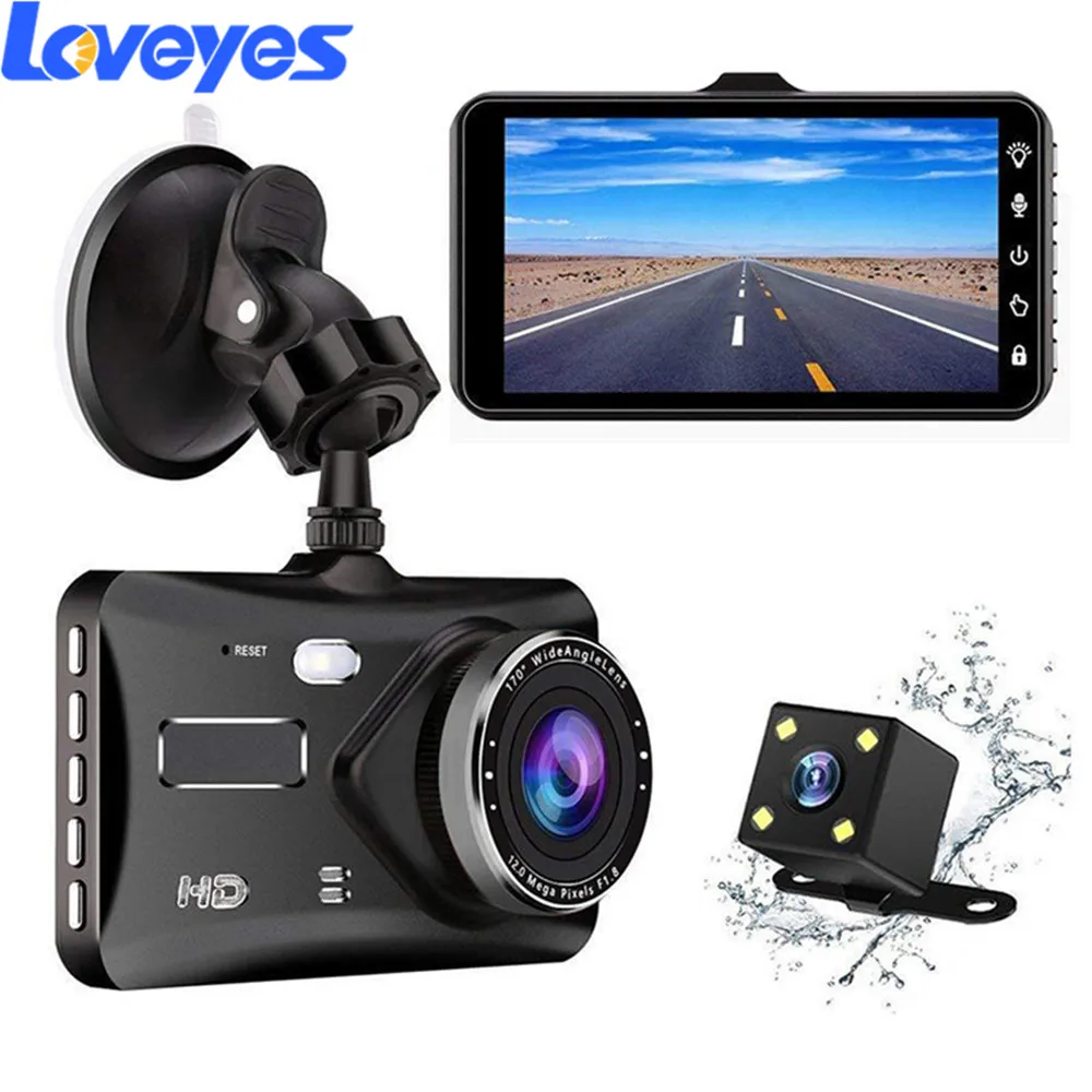 Автомобильная камера безопасности 4 дюйма 1080P 170 градусов g сенсор Dash Cam двойной