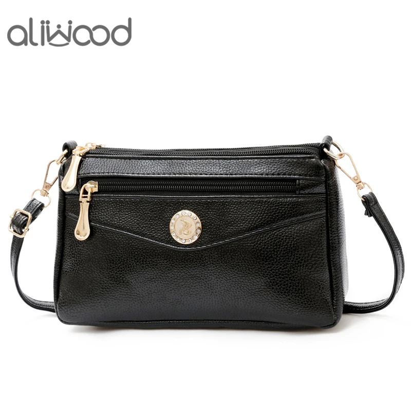 

aliwood New Small Bag Leather Women Shoulder Bags Solid Color Ladies Crossbody Bag Trendy Messenger Bag Handbags Phone packet