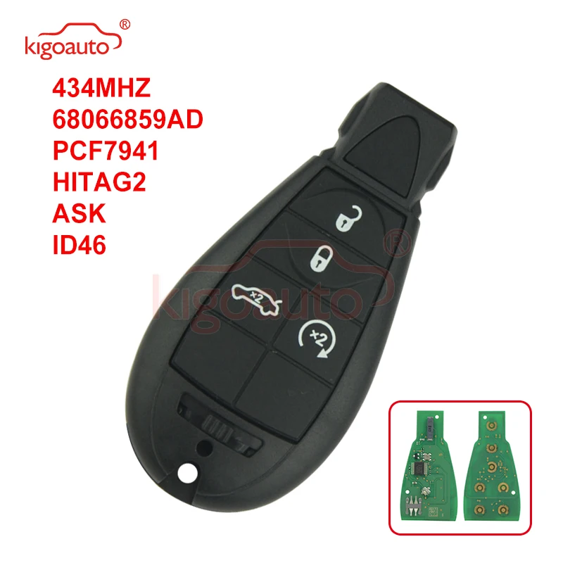 

Kigoauto #3 68066859AD калибр, путешествие, Grand Cherokee, Вояджер фобик ключ 4 кнопки 434 МГц для Chrysler европейская модель без запаха