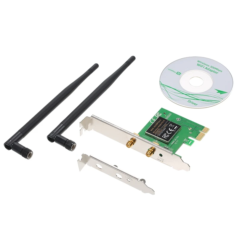 2 4G беспроводной 300 Мбит/с Pci-Express адаптер 802.11B/G/N Wifi карта с антенной для ПК Windows
