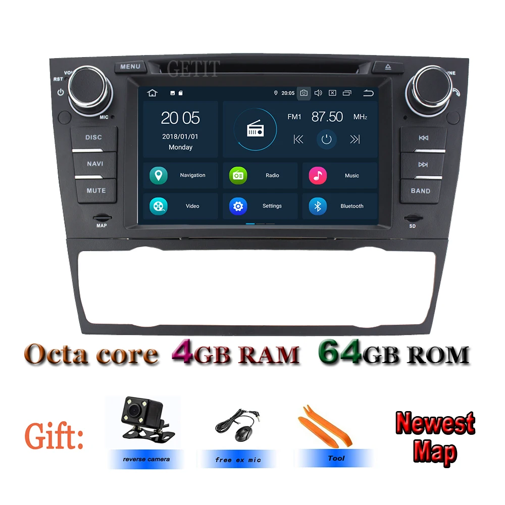 Автомобильный DVD плеер PX6 64 Гб ПЗУ Android 9 0 мультимедийный для BMW E90 E91 E92 E93 318 320 325 с gps
