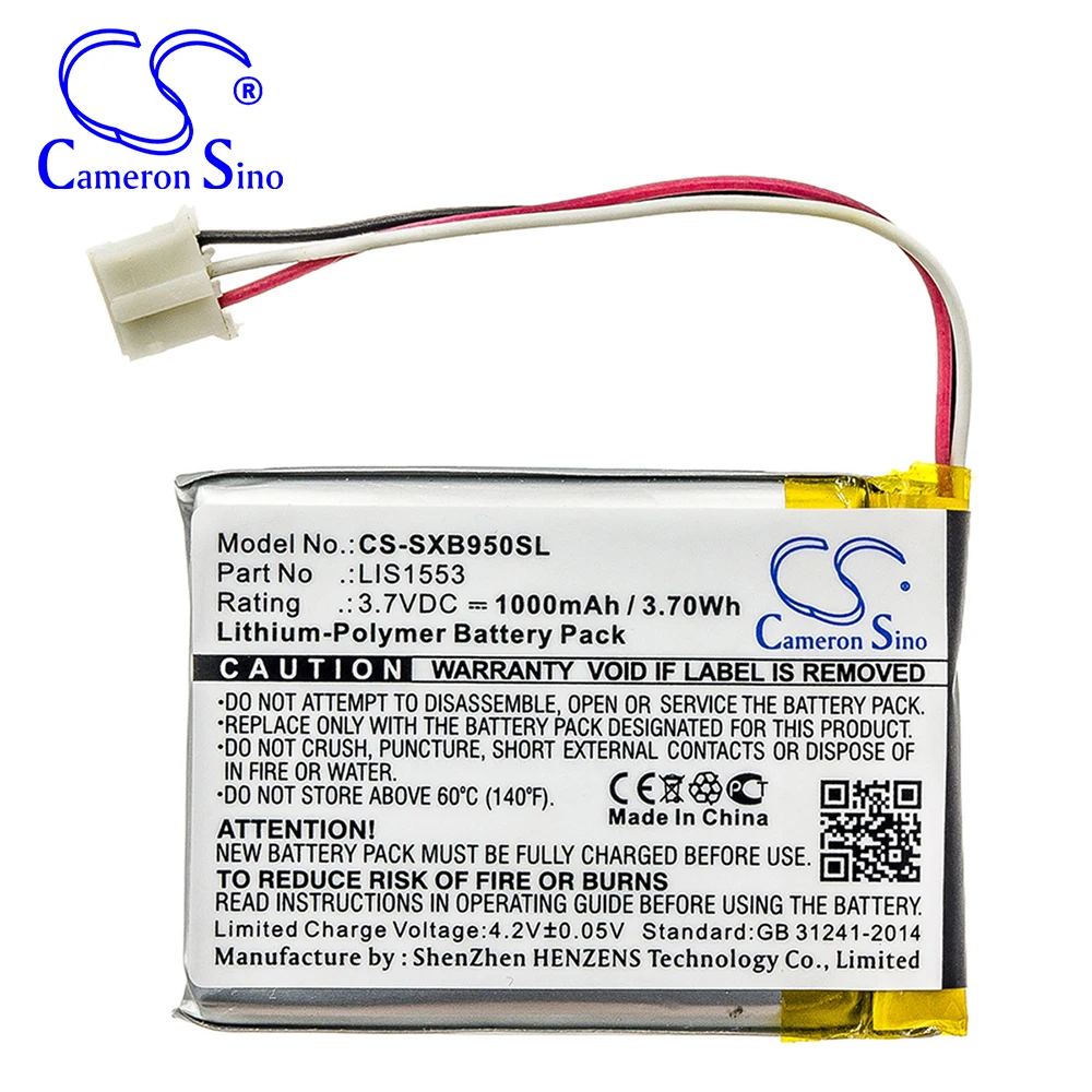 

Cameron Sino 1000mA Battery for Sony MDR-XB950N1,SRS-WS1,WH-CH700N , LIS1553,LIS1553(SY6)