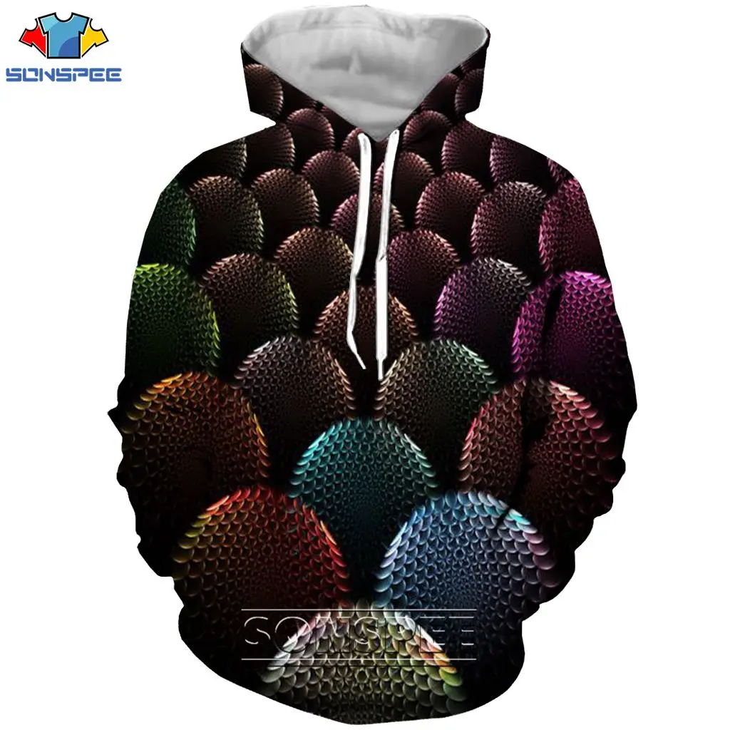 

SONSPEE 3D Printing Hoodie Men Women Pullover Honeycomb Coal Horror Dense Funny Street Hip-Hop Long-sleeved Shirt