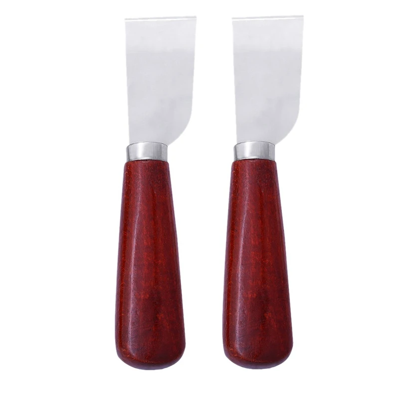 

2 Pcs Leather Cutting Tool with Wooden Handle Leather Craft Tool Leather Working Tool Edging DIY Handwork Supplies