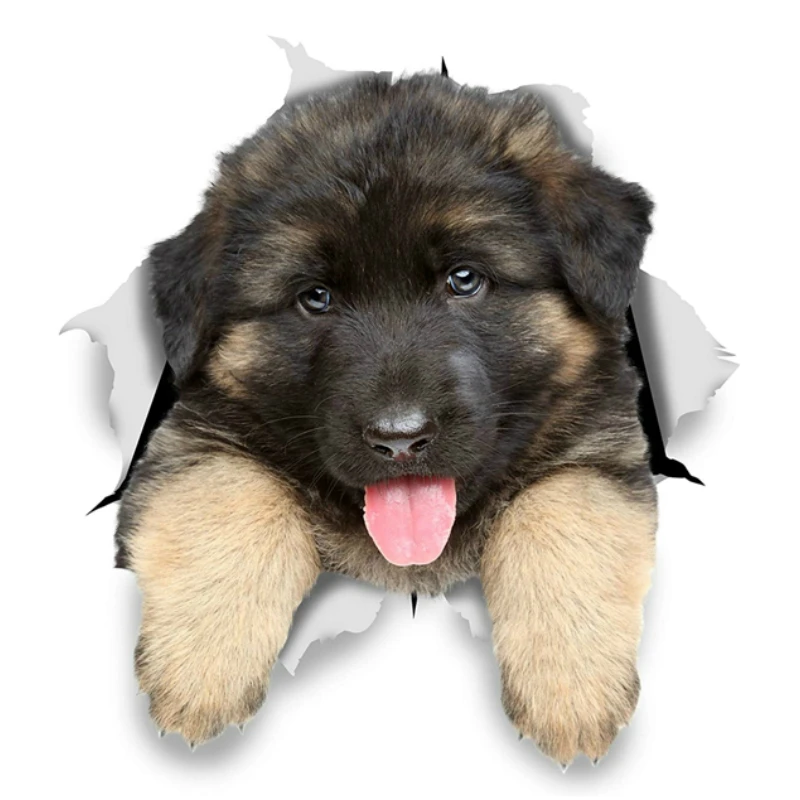 

RealisticCuteGerman Shepherd Puppy Car Sticker forJeep Off road Moto Auto Body Window Scratch Fender Stickers Waterprookk15*15cm