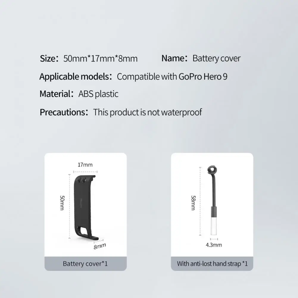 

Sports Camera Battery Side Cover Quick Charger Protective Lid for GoPro Hero9 Accurate Size Battery Side Cover Camera Accessory