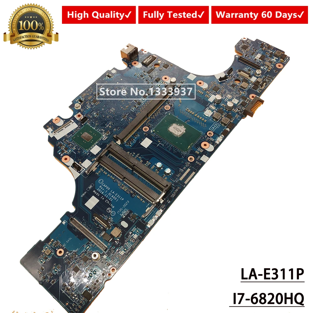 

CN-09FRDM 09FRDM 9FRDM FOR Dell Precision 15 7520 Laptop Motherboard CAP00 LA-E311P SR2FU I7-6820HQ